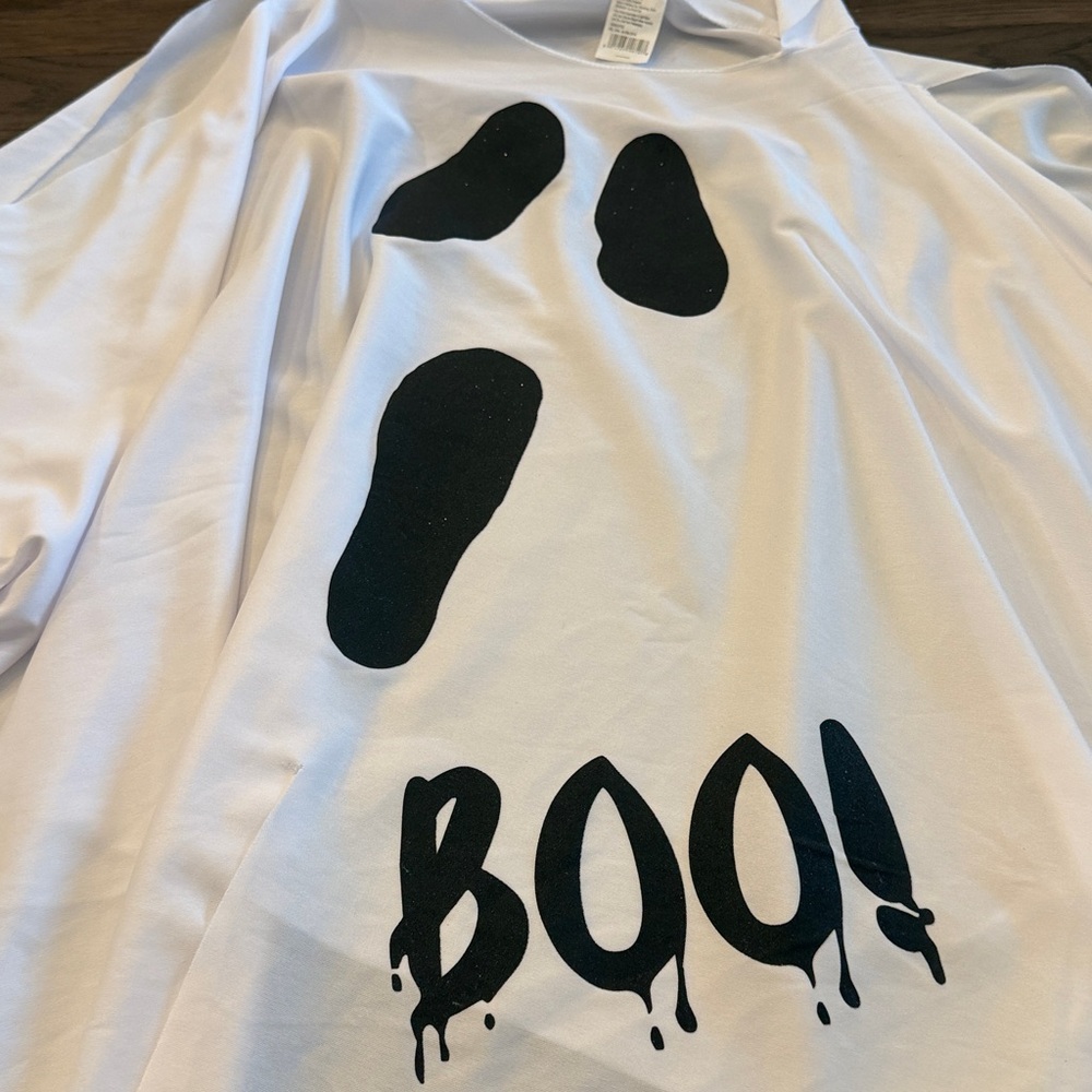 Unisex Boo Ghost Costume with Hood - Picture 2 of 9